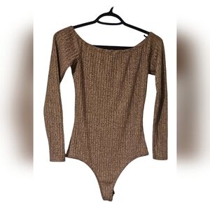 PrettyLittleThing Pink Ribbed Fitted Bodysuit